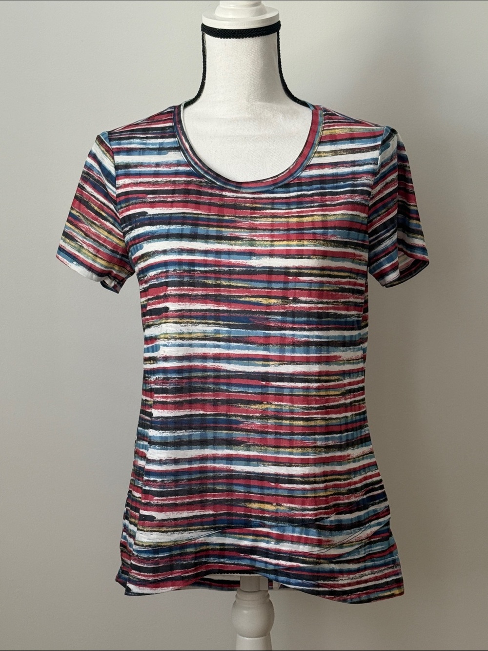 Christopher & Banks Petite Women’s Striped Tee in Multi-Color, Size Small
